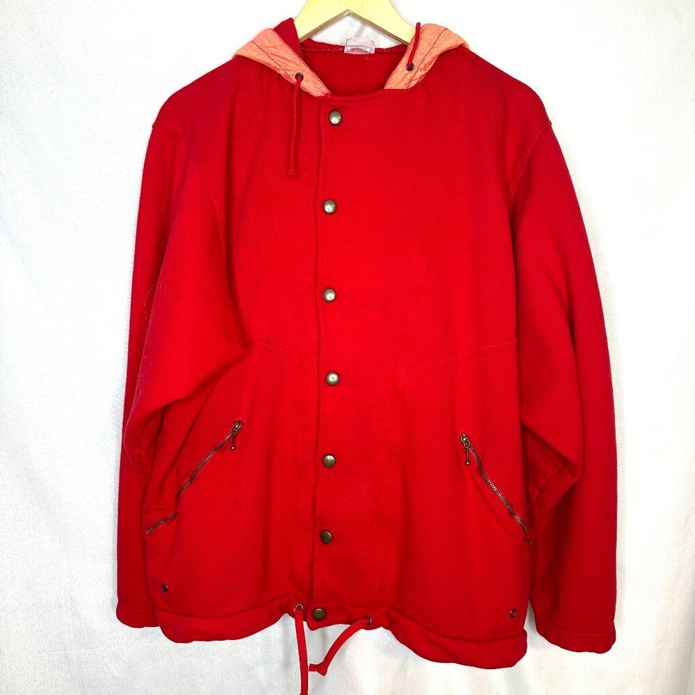 Vintage Benetton Jacket Asymmetric snap closure, Large 80s Artsy Preppy